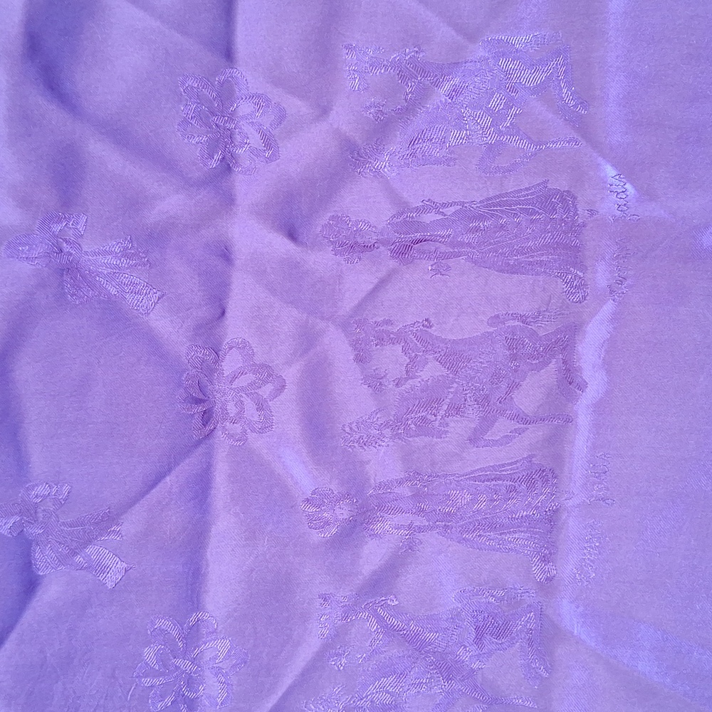 Vintage Elegant French Purple Scarf "Temps Jadis" Victorian Design - Picture 3 of 5